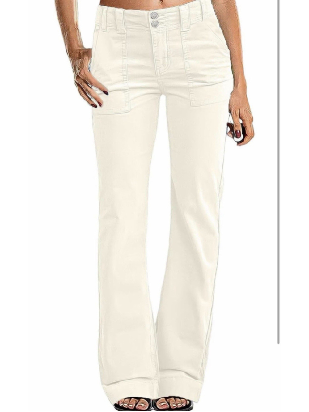 Mid Waist Drawstring Straight Leg Pants XS